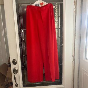 Lasula Womens Sexy Front Split Pants In Red Size 14